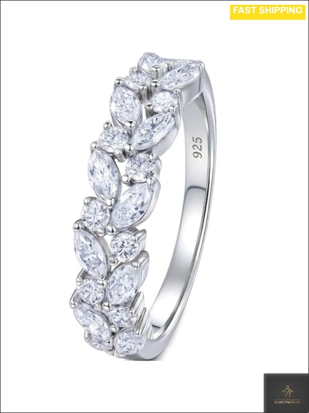 Marquise Moissanite Eternity Ring 925 Sterling Silver Wedding Band